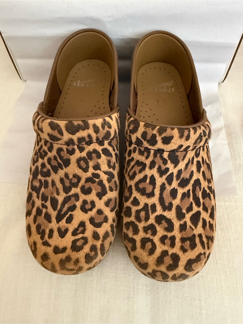 Dansko Leopard Print Clogs - Brown and Tan